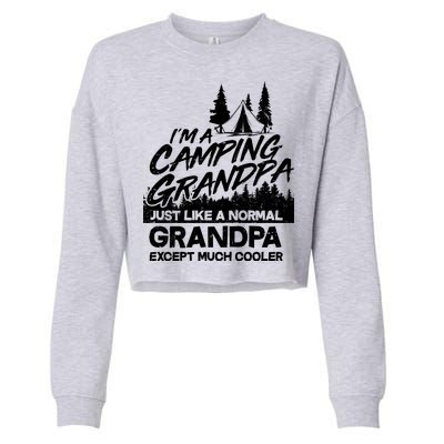 Camping Grandpa Cropped Pullover Crew