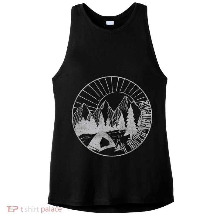 Camping I Hate People Ladies PosiCharge Tri-Blend Wicking Tank