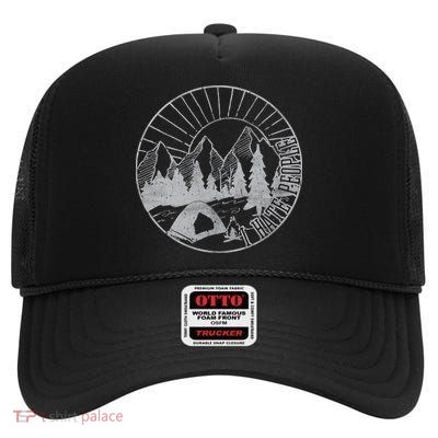 Camping I Hate People High Crown Mesh Back Trucker Hat