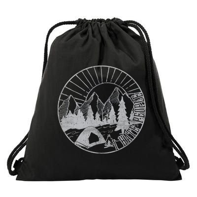 Camping I Hate People Drawstring Bag