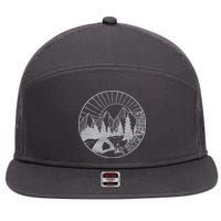 Camping I Hate People 7 Panel Mesh Trucker Snapback Hat
