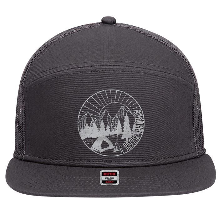 Camping I Hate People 7 Panel Mesh Trucker Snapback Hat
