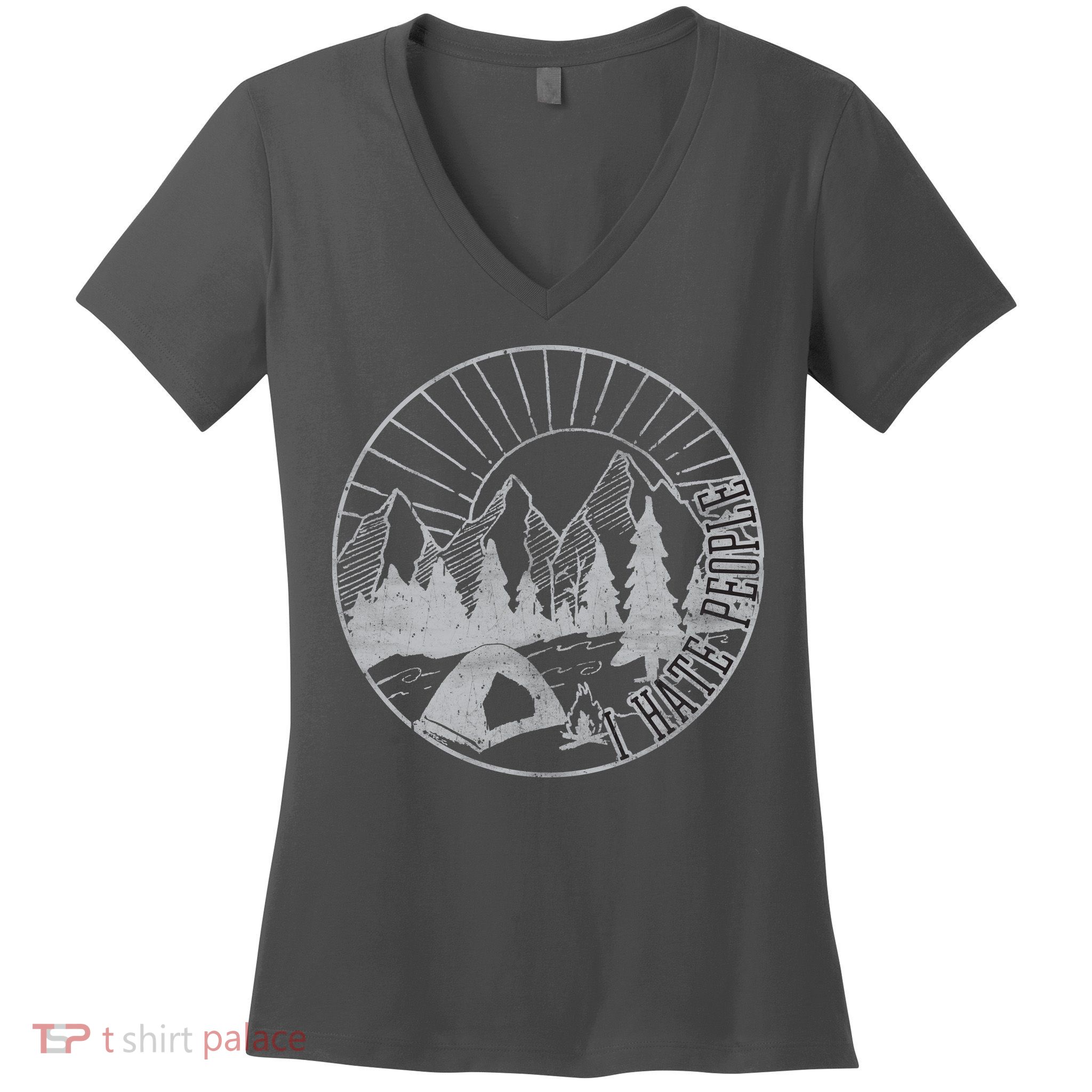 Camping I Hate People Women's V-Neck T-Shirt