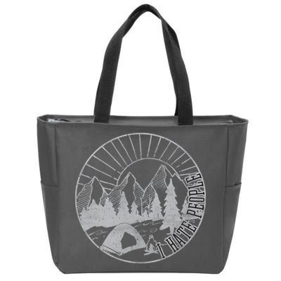 Camping I Hate People Zip Tote Bag