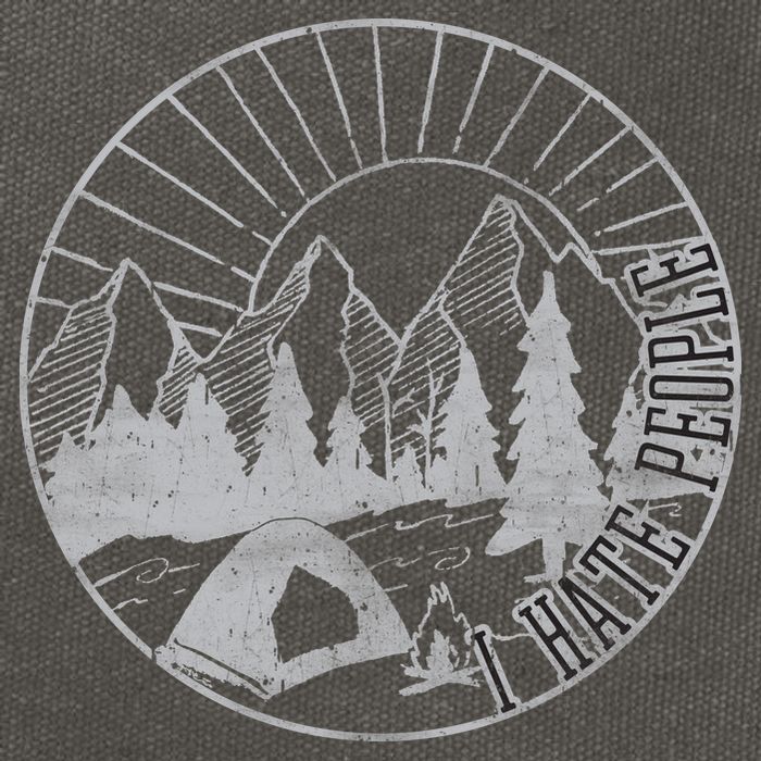 Camping I Hate People Cotton Canvas Backpack
