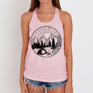 Camping I Hate People Women's Knotted Racerback Tank