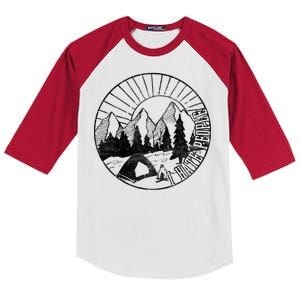 Camping I Hate People Kids Colorblock Raglan Jersey