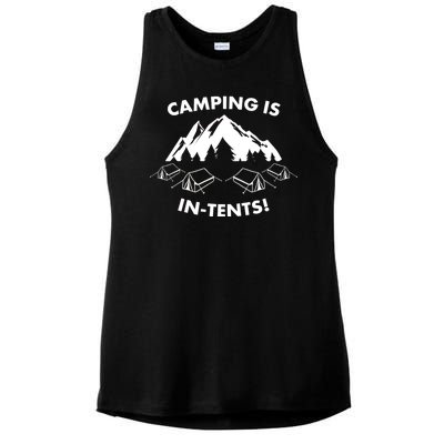 Camping Is In Tents Intents Funny  Ladies PosiCharge Tri-Blend Wicking Tank