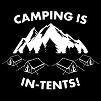 Camping Is In Tents Intents Funny  Cropped Pullover Crew