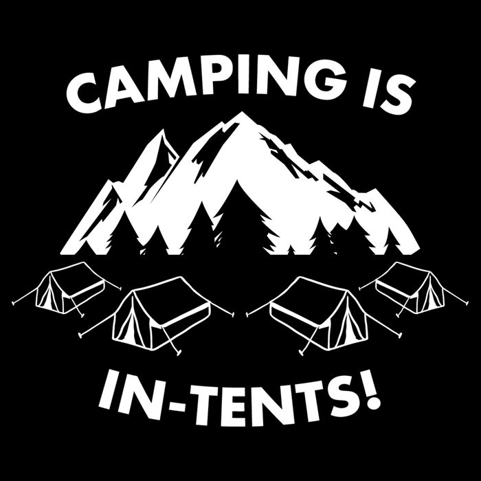 Camping Is In Tents Intents Funny  Cropped Pullover Crew