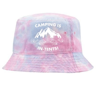 Camping Is In Tents Intents Funny  Tie-Dyed Bucket Hat