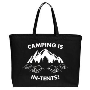 Camping Is In Tents Intents Funny  Cotton Canvas Jumbo Tote