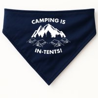 Camping Is In Tents Intents Funny  USA-Made Doggie Bandana