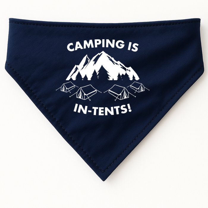 Camping Is In Tents Intents Funny  USA-Made Doggie Bandana