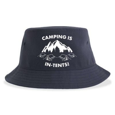 Camping Is In Tents Intents Funny  Sustainable Bucket Hat