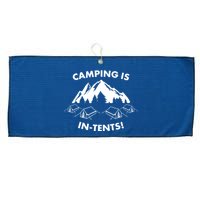 Camping Is In Tents Intents Funny  Large Microfiber Waffle Golf Towel