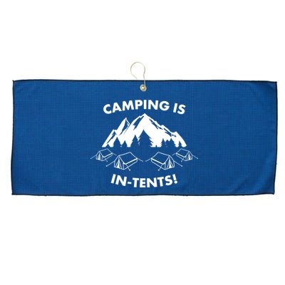 Camping Is In Tents Intents Funny  Large Microfiber Waffle Golf Towel