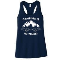 Camping Is In Tents Intents Funny  Women's Racerback Tank