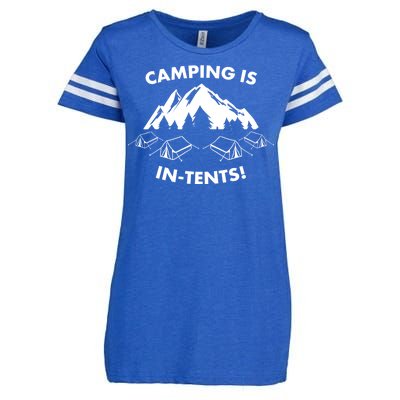 Camping Is In Tents Intents Funny  Enza Ladies Jersey Football T-Shirt