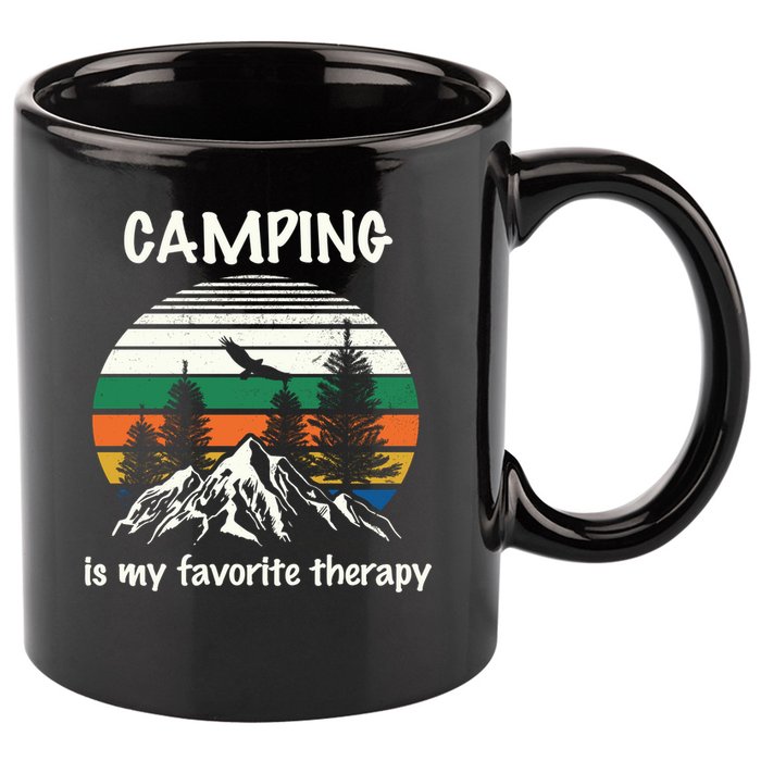 Camping Is My Therapy 11oz C Handle Ceramic Mug
