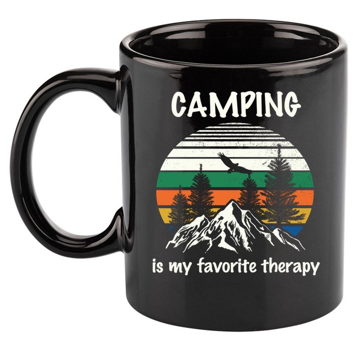 Camping Is My Therapy 11oz C Handle Ceramic Mug
