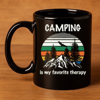 Camping Is My Therapy 11oz C Handle Ceramic Mug