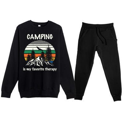 Camping Is My Therapy Premium Crewneck Sweatsuit Set