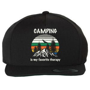 Camping Is My Therapy Wool Snapback Cap