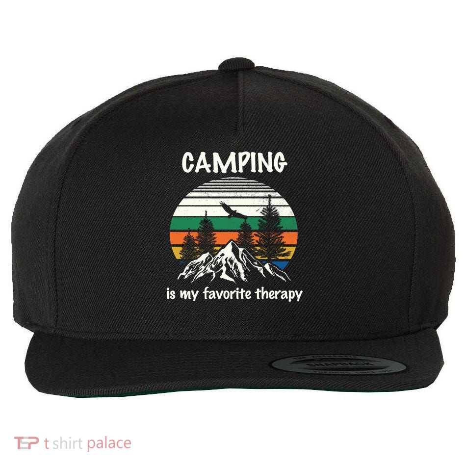 Camping Is My Therapy Wool Snapback Cap