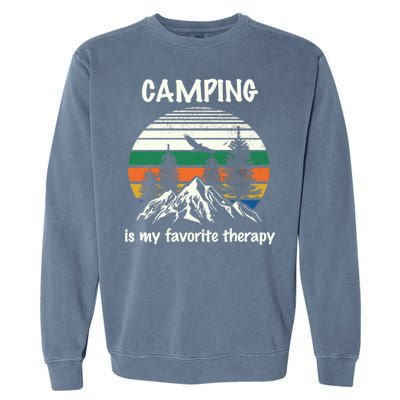 Camping Is My Therapy Garment-Dyed Sweatshirt