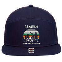 Camping Is My Therapy 7 Panel Mesh Trucker Snapback Hat