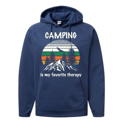 Camping Is My Therapy Performance Fleece Hoodie