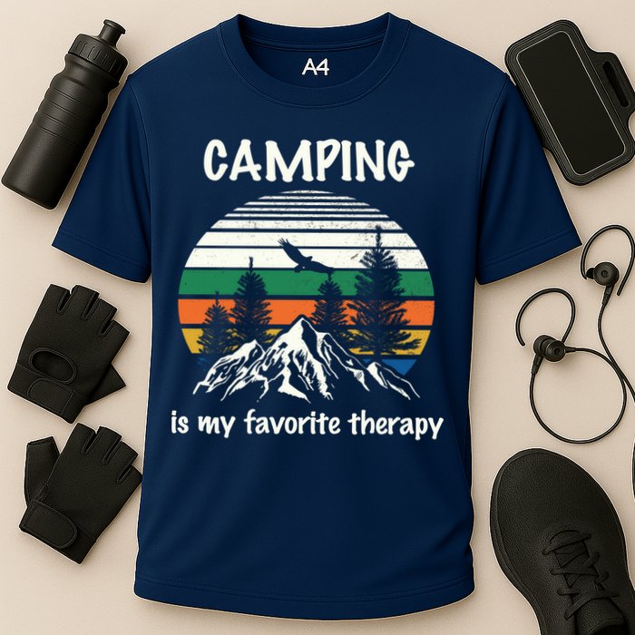 Camping Is My Therapy Cooling Performance Crew T-Shirt