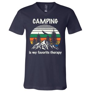 Camping Is My Therapy V-Neck T-Shirt