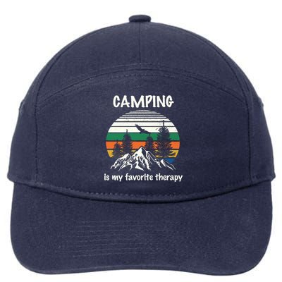 Camping Is My Therapy 7-Panel Snapback Hat