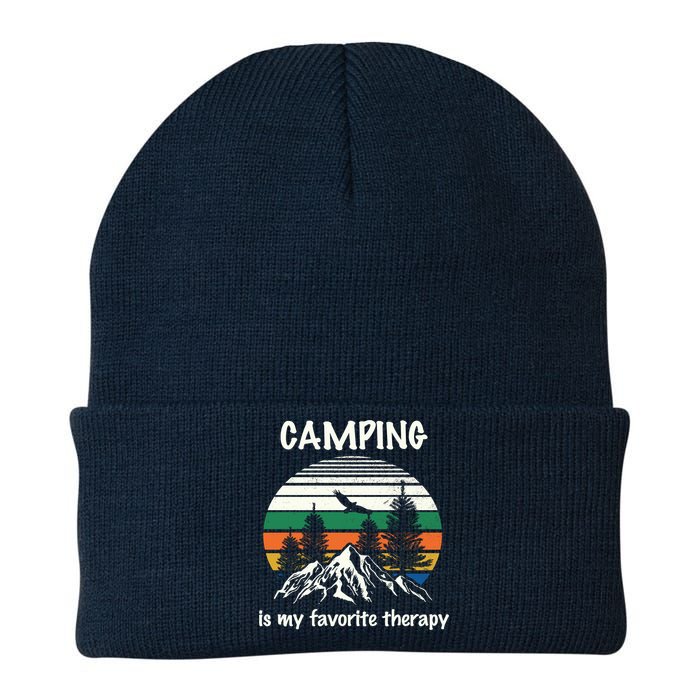 Camping Is My Therapy Knit Cap Winter Beanie