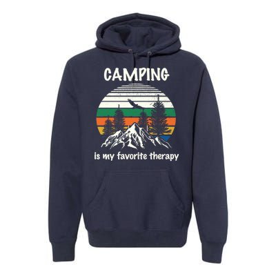 Camping Is My Therapy Premium Hoodie