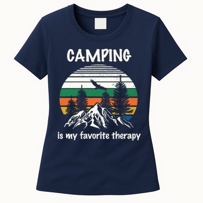 Camping Is My Therapy Womens T-Shirt