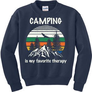 Camping Is My Therapy Kids Sweatshirt