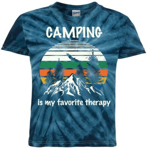 Camping Is My Therapy Kids Tie-Dye T-Shirt