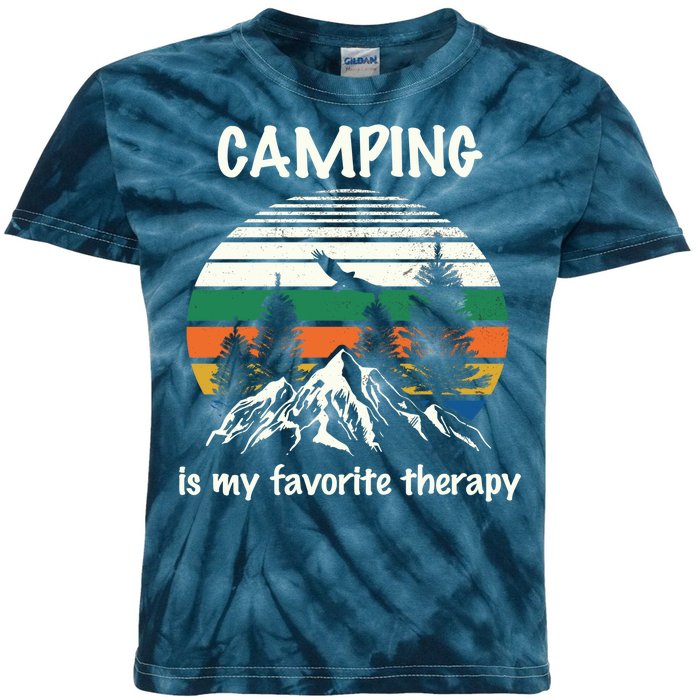 Camping Is My Therapy Kids Tie-Dye T-Shirt