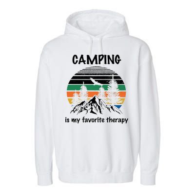 Camping Is My Therapy Garment-Dyed Fleece Hoodie