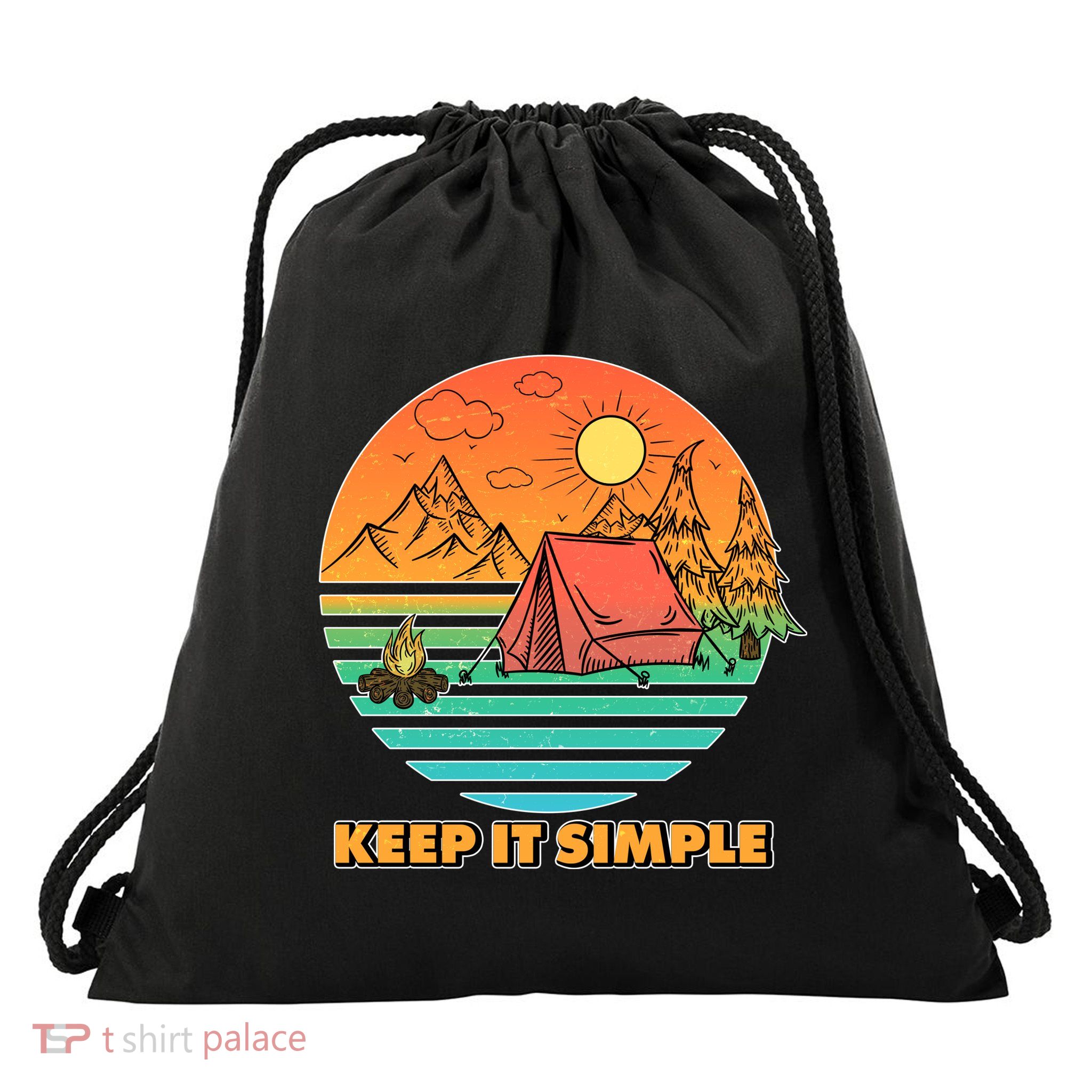 Camping Keep It Simple Drawstring Bag