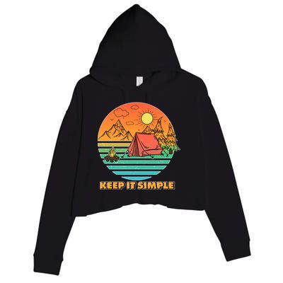 Camping Keep It Simple Crop Fleece Hoodie