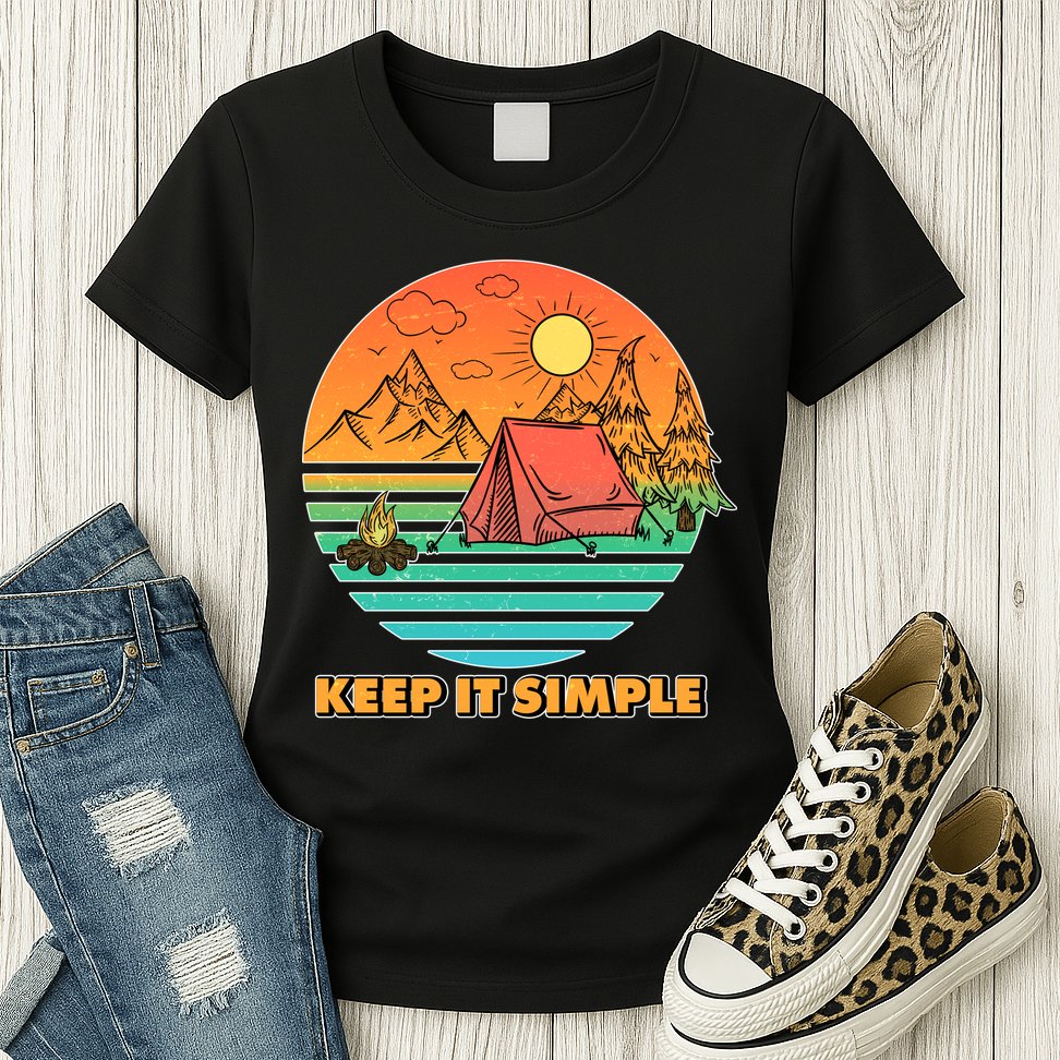 Camping Keep It Simple Womens T-Shirt