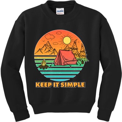 Camping Keep It Simple Kids Sweatshirt