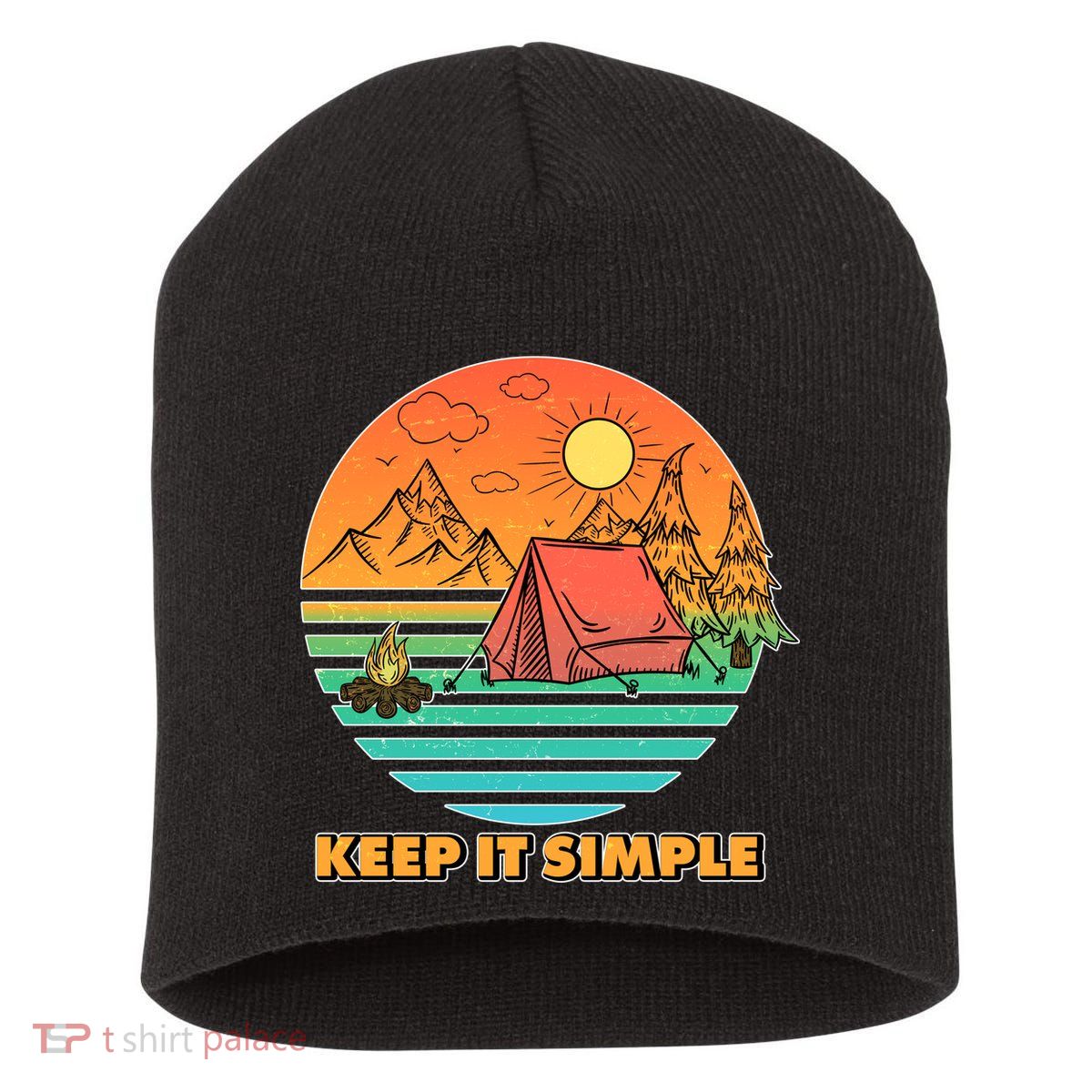 Camping Keep It Simple Short Acrylic Beanie