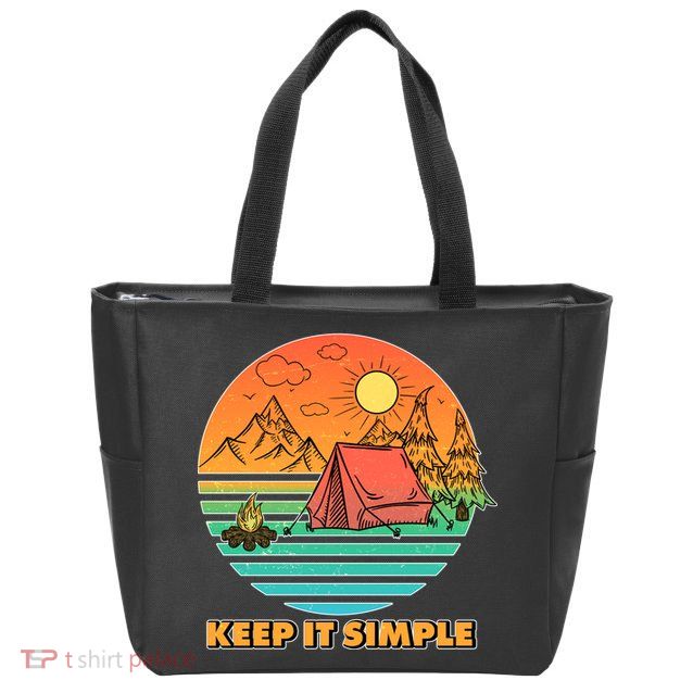 Camping Keep It Simple Zip Tote Bag