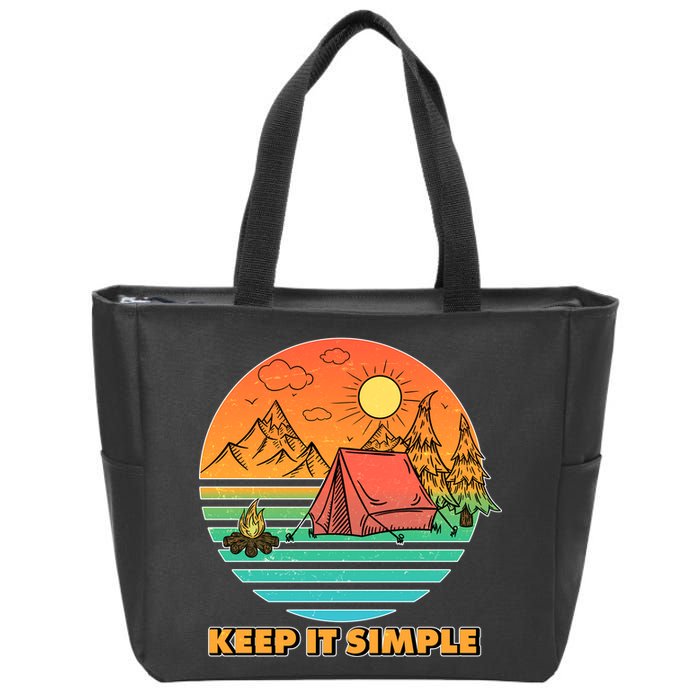 Camping Keep It Simple Zip Tote Bag