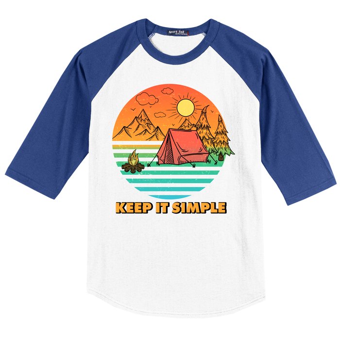 Camping Keep It Simple Baseball Sleeve Shirt